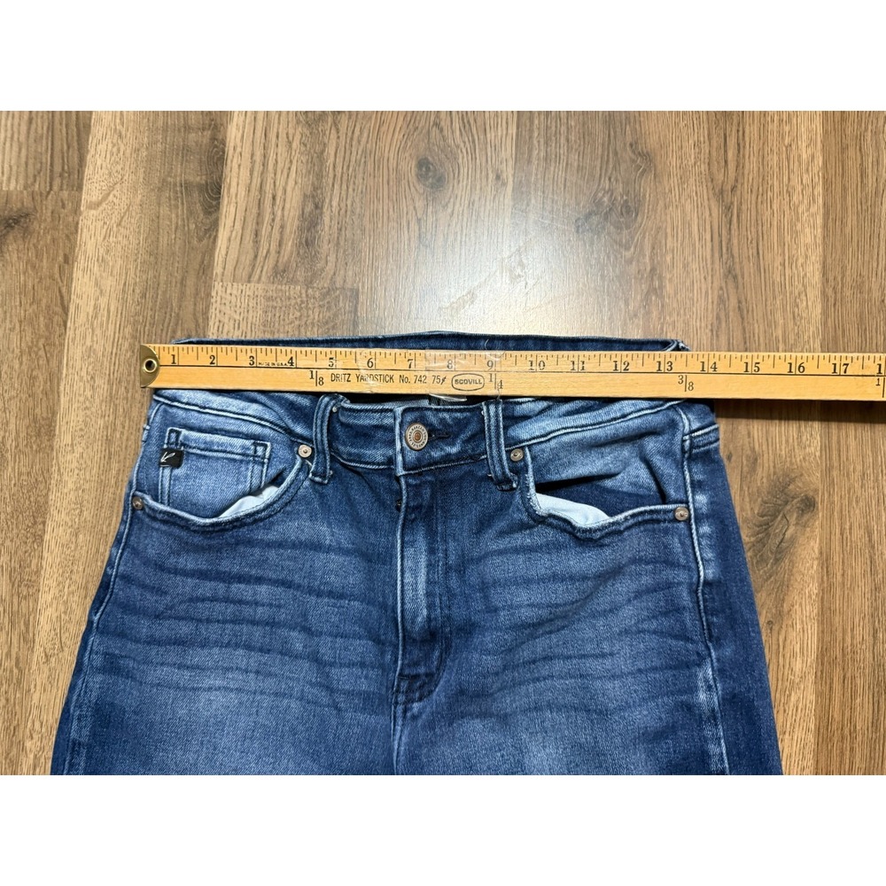 KanCan Jeans Women's Size 28 Blue Denim Flared Leg Distressed High Rise Pockets - Picture 9 of 14